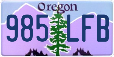 OR license plate 985LFB