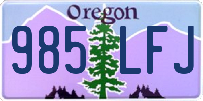 OR license plate 985LFJ