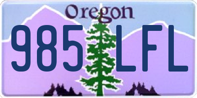 OR license plate 985LFL