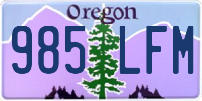 OR license plate 985LFM