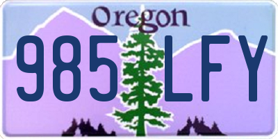 OR license plate 985LFY