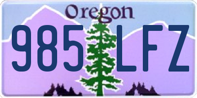 OR license plate 985LFZ