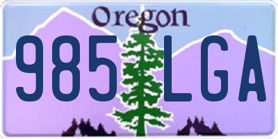 OR license plate 985LGA