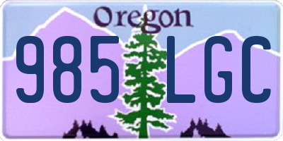 OR license plate 985LGC