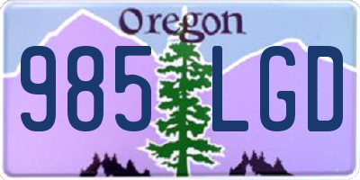OR license plate 985LGD