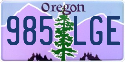 OR license plate 985LGE
