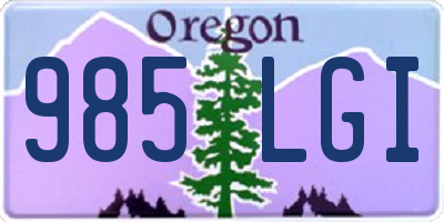OR license plate 985LGI