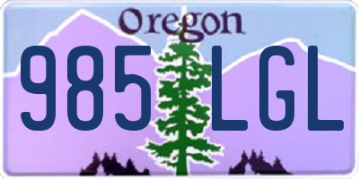 OR license plate 985LGL