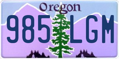 OR license plate 985LGM