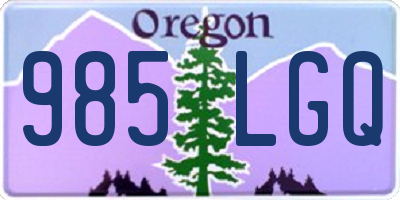 OR license plate 985LGQ