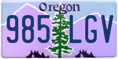 OR license plate 985LGV