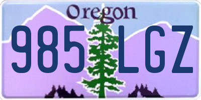 OR license plate 985LGZ