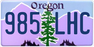 OR license plate 985LHC