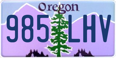 OR license plate 985LHV