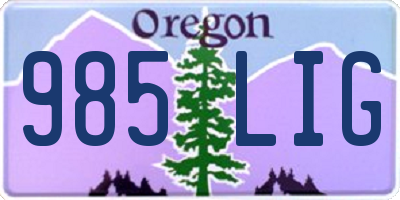 OR license plate 985LIG