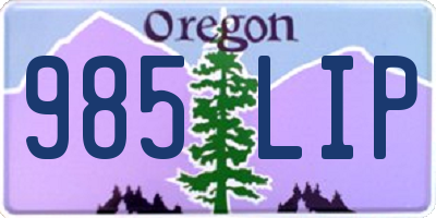 OR license plate 985LIP