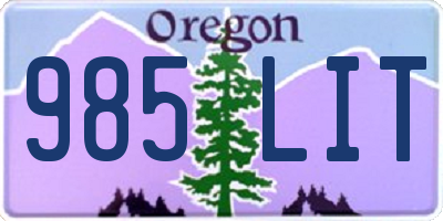 OR license plate 985LIT