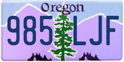 OR license plate 985LJF