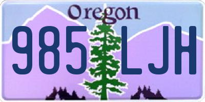 OR license plate 985LJH