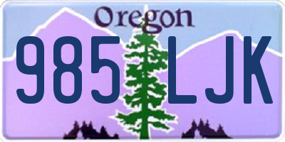 OR license plate 985LJK