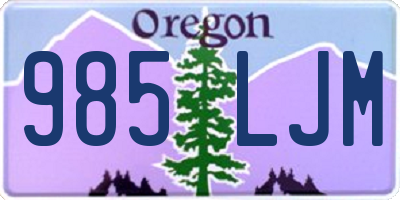 OR license plate 985LJM