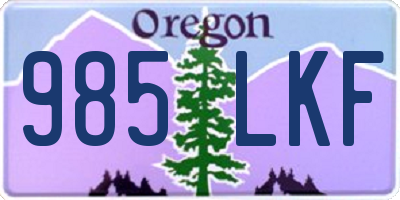 OR license plate 985LKF