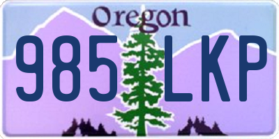 OR license plate 985LKP
