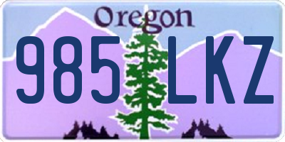 OR license plate 985LKZ