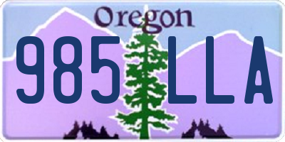 OR license plate 985LLA
