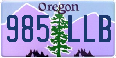 OR license plate 985LLB