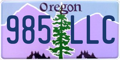OR license plate 985LLC