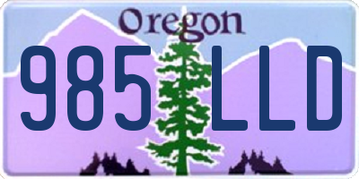 OR license plate 985LLD