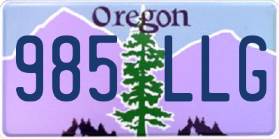 OR license plate 985LLG