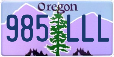 OR license plate 985LLL
