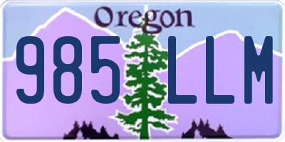 OR license plate 985LLM