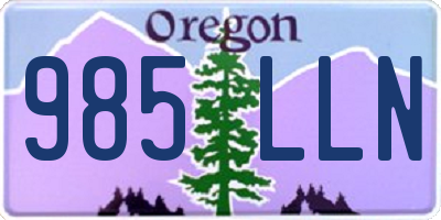 OR license plate 985LLN