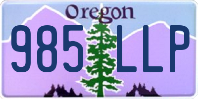 OR license plate 985LLP