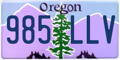 OR license plate 985LLV