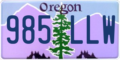 OR license plate 985LLW