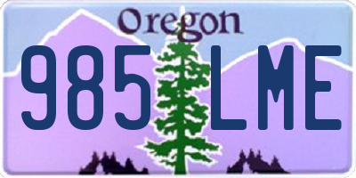 OR license plate 985LME