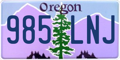OR license plate 985LNJ