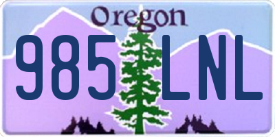 OR license plate 985LNL