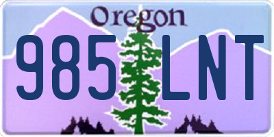 OR license plate 985LNT