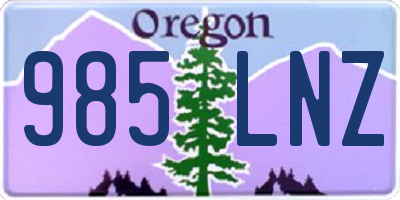 OR license plate 985LNZ