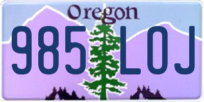 OR license plate 985LOJ