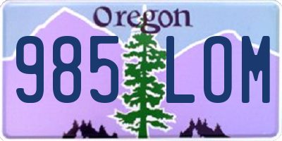 OR license plate 985LOM