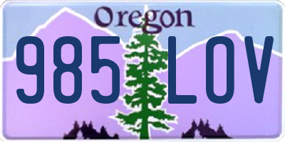 OR license plate 985LOV