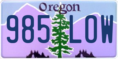 OR license plate 985LOW