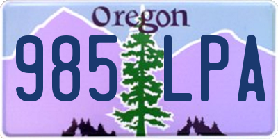 OR license plate 985LPA