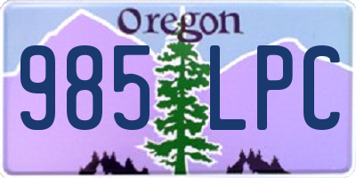 OR license plate 985LPC